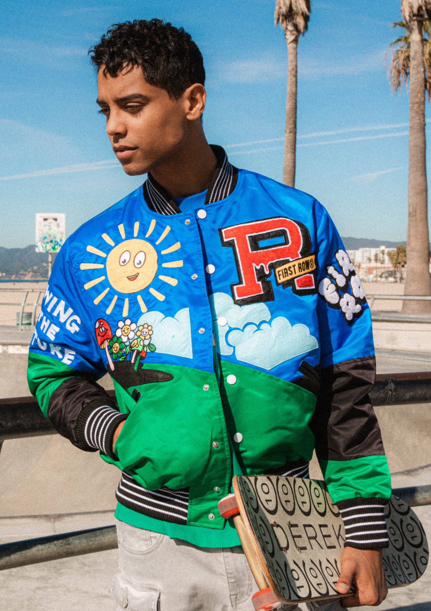 THINK GREEN VARSITY JACKET