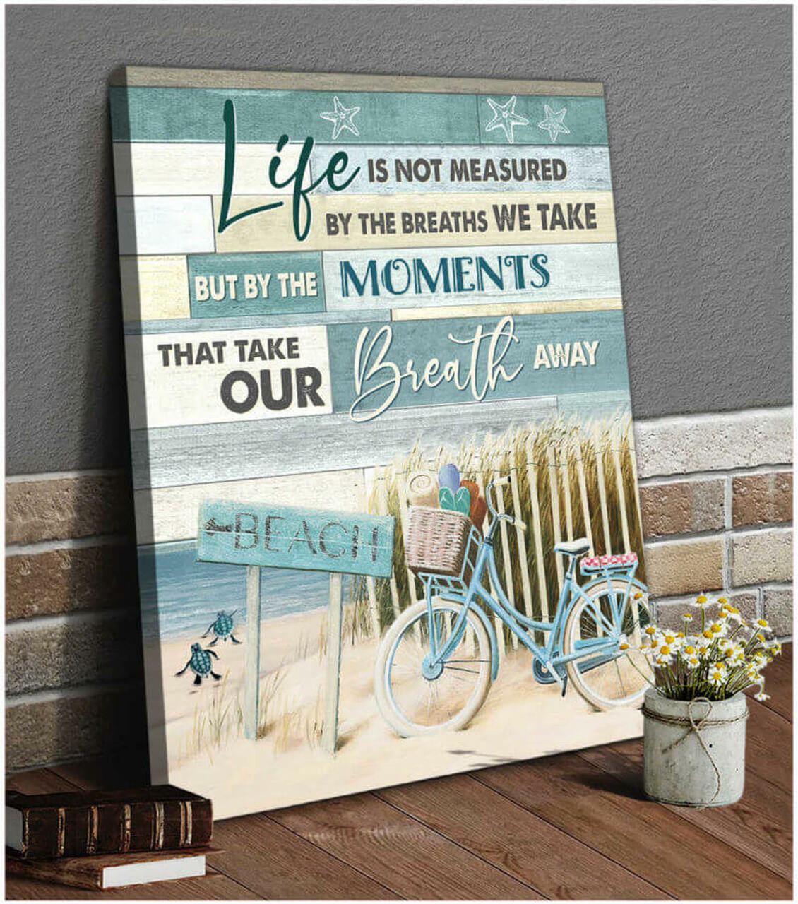 Beach and Turtle Canvas Wall Art