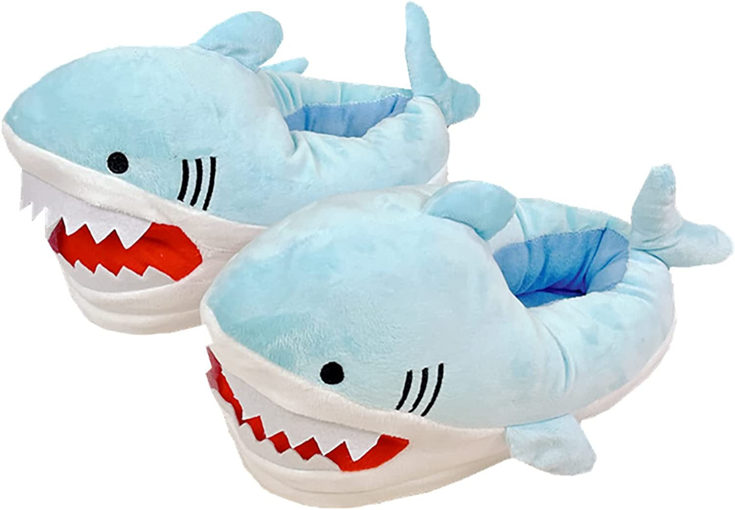 trolley bus vil beslutte Krydderi 3D Shark Slippers : Colorful Shark Plush Slippers Novelty Comfortable