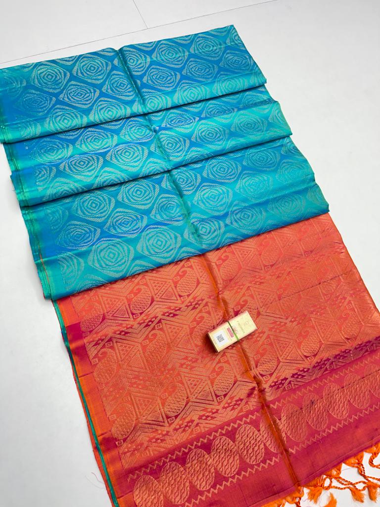Pure soft silk saree – www.vannamayil.com