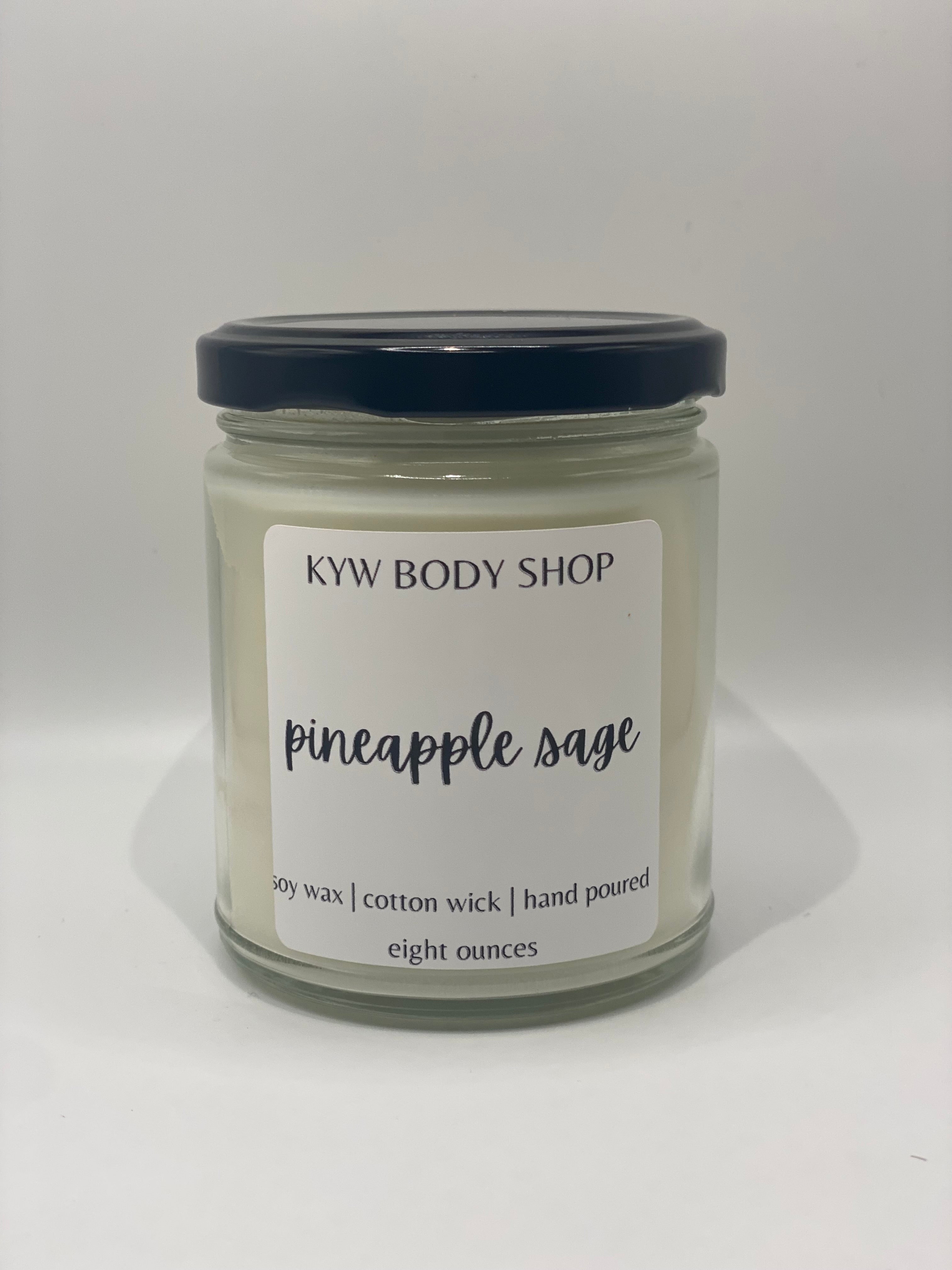 Pineapple Sage Hand Poured 8oz Soy Candle