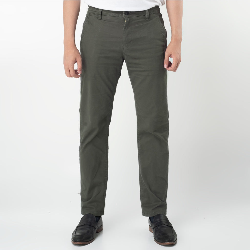 Benhill Celana Pria Panjang Chino Premium Katun Stretch Olive 28213-28214-22H23