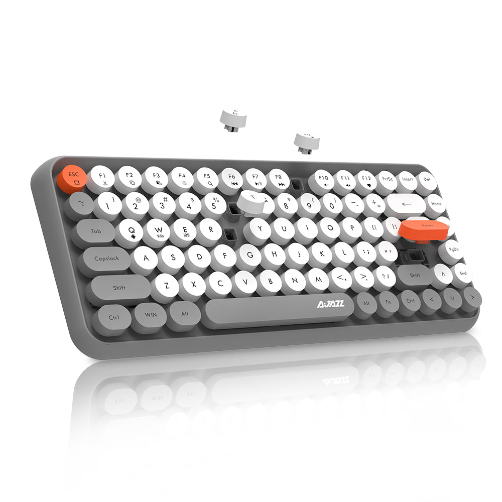 synoniemenlijst hardwerkend eiwit AJAZZ 308i Retro Wireless Keyboard, Cute Round Compact 84 Keys Silent