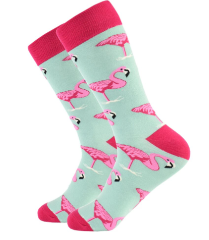 schijf Okkernoot Door Fun Flamboyant Pink Flamingo Socks – Sockology Ten Toes Up