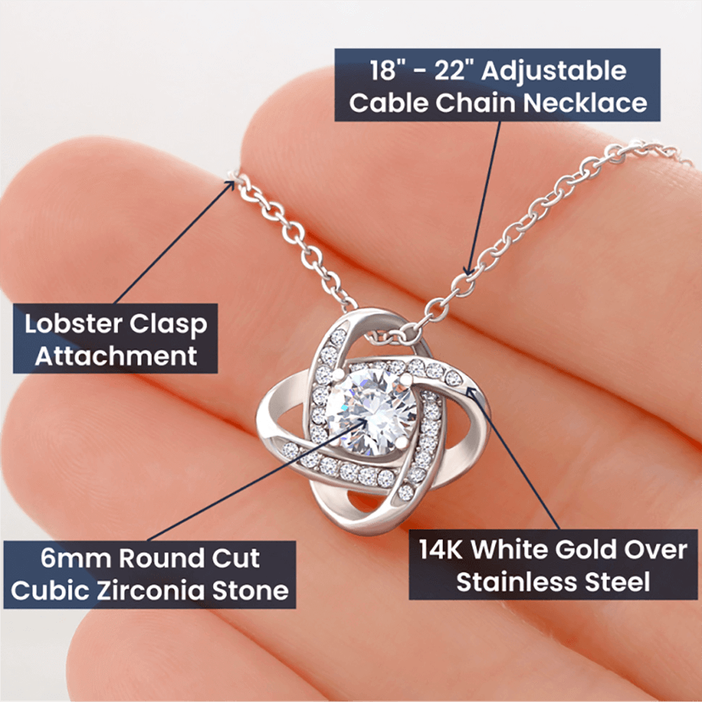 To Mom - Love Daughter - Love Knot Necklace