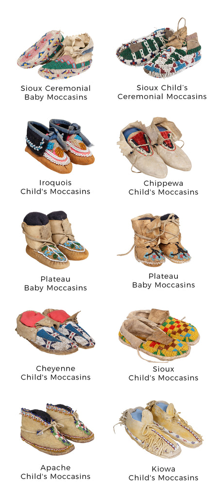 Collection of Native American Child's Moccasins