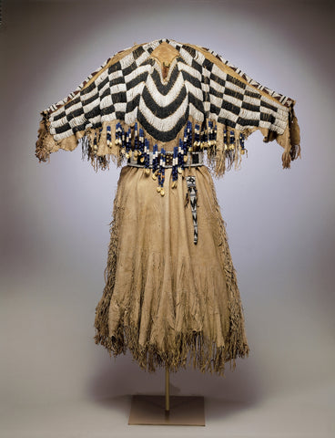 Native American Beaded Dress With Awl Case