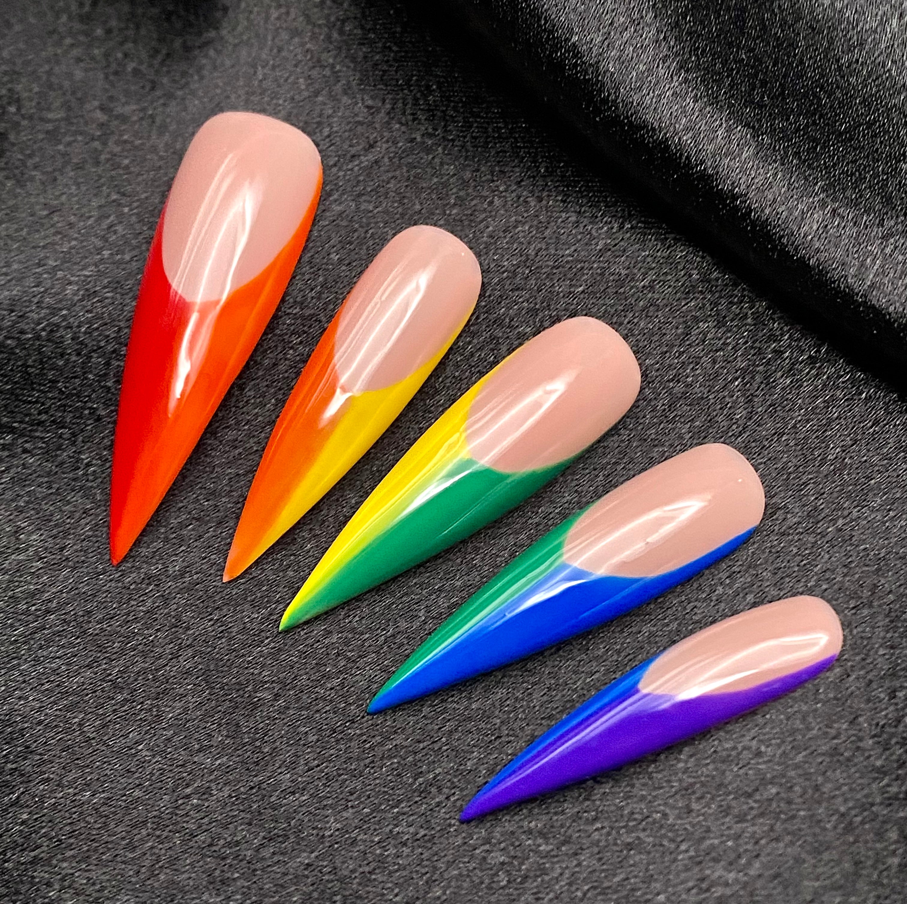 rainbow acrylic nails