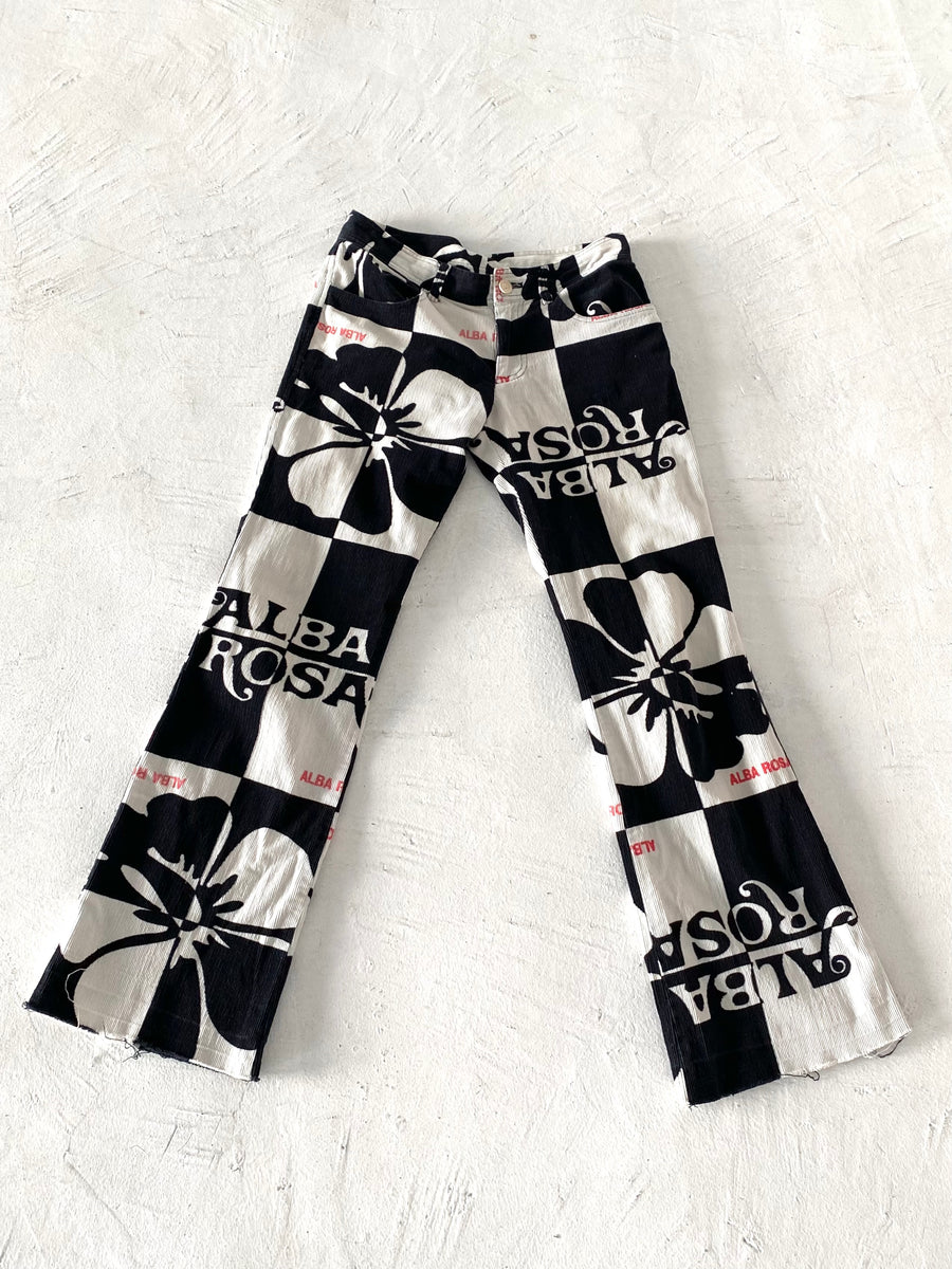 Vintage Alba Rosa Corduroy Full Print Low Waist Pants – CSFC