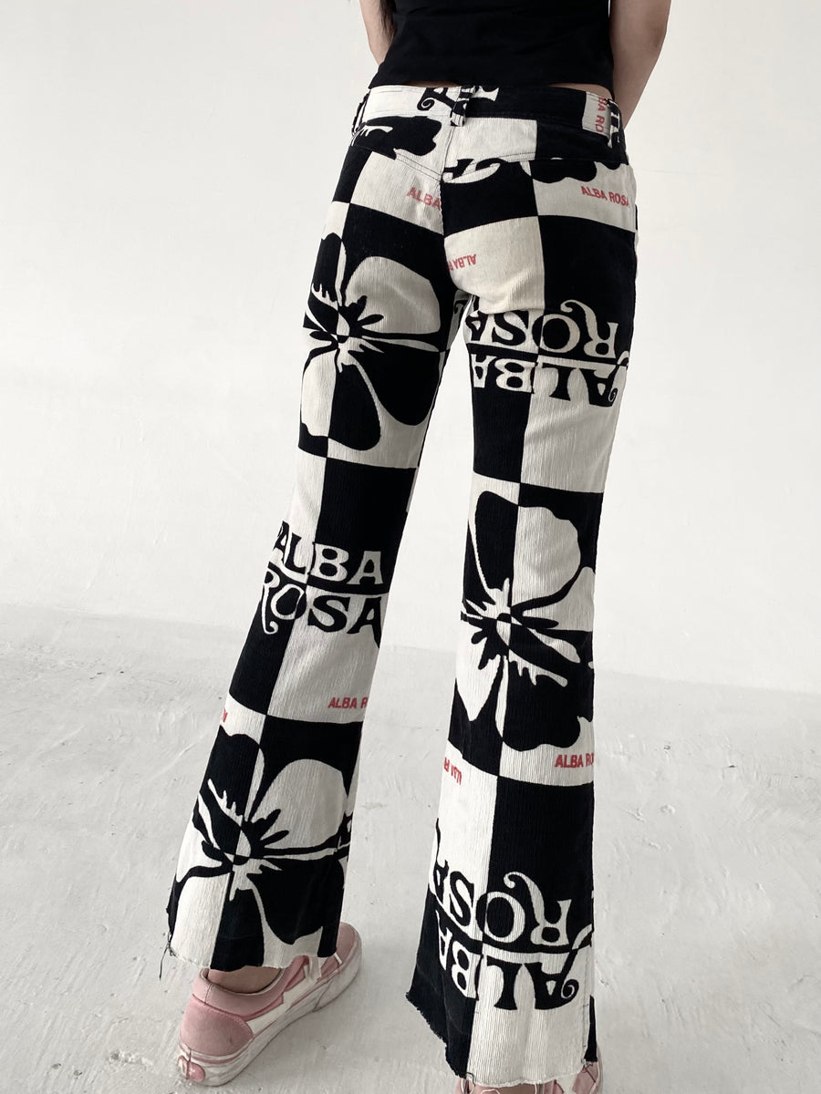 Vintage Alba Rosa Corduroy Full Print Low Waist Pants – CSFC