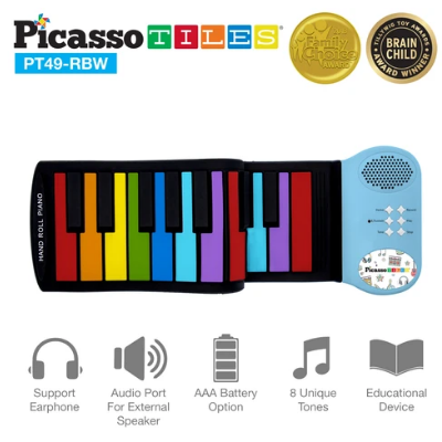borroso textura elefante Piano Enrollable de 49 Teclas - Colores / Rainbow – PicassoTiles Panama