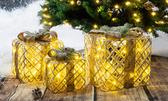 LED Christmas Gold Boxes