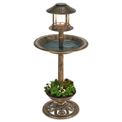 Solar Bird Bath With Planter