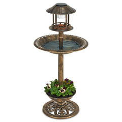 Solar Bird Bath With Planter