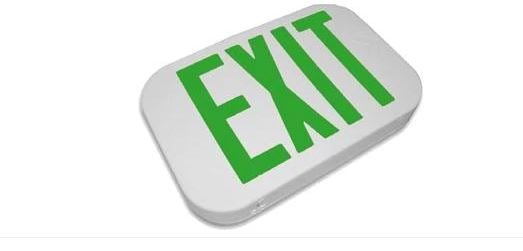 Ultra Thin LED Exit Sign Emergency Light Lighting Emergency LED Light/Battery Back-up/Double Face/White Housing/UL Certified Green Letters 