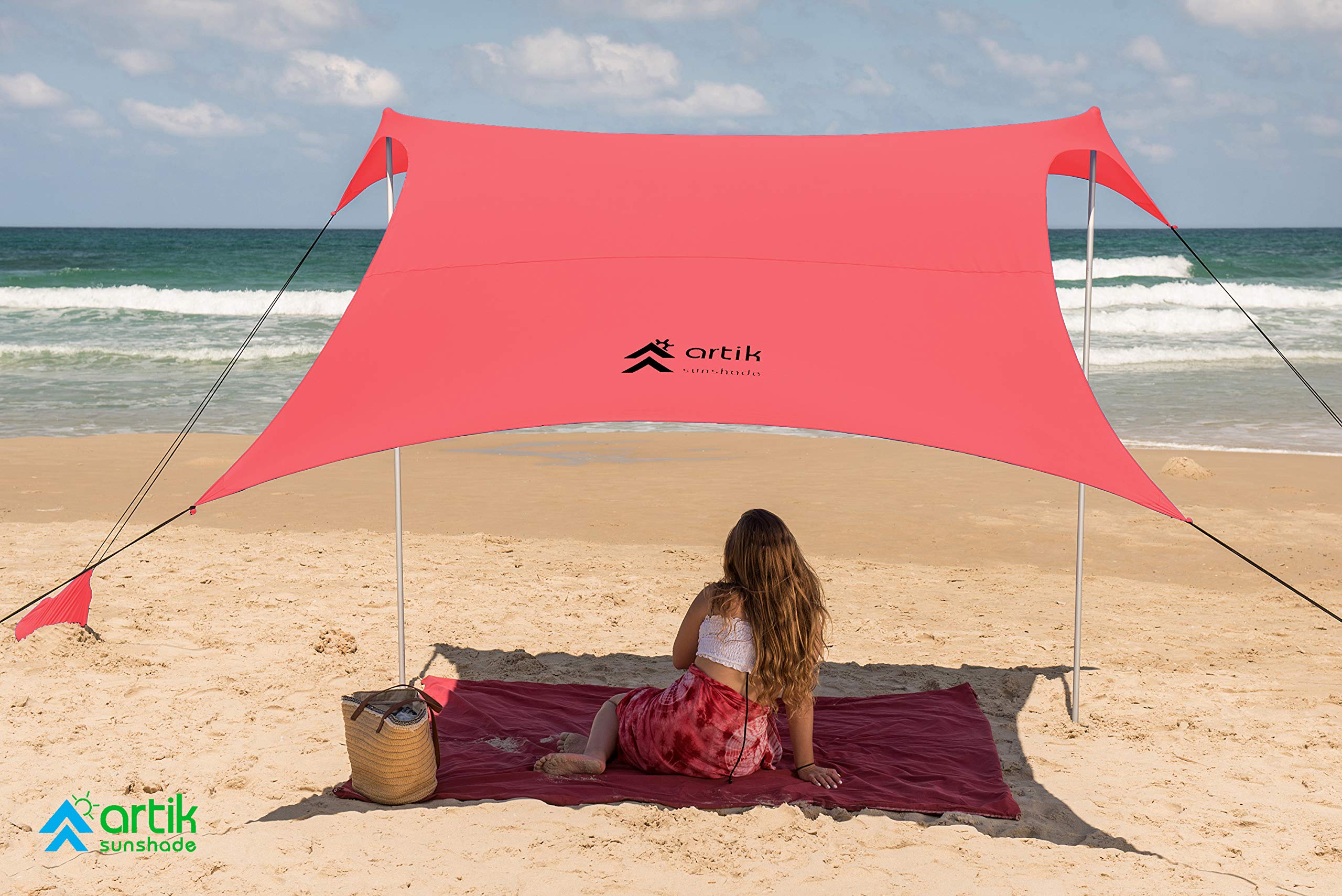 Pop Up Beach Tent Sun Shade for Camping Trips, Fishing, Backyard Fun o.