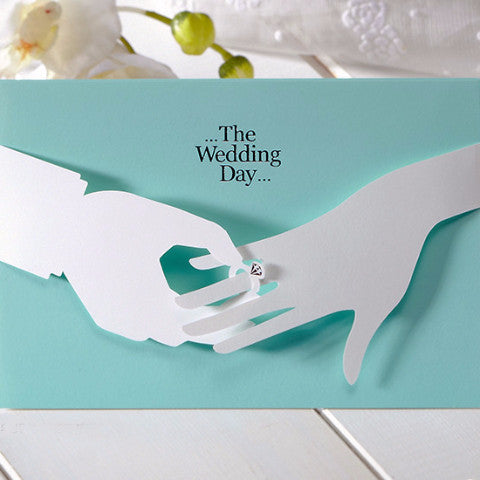 Mint blue wedding invitations