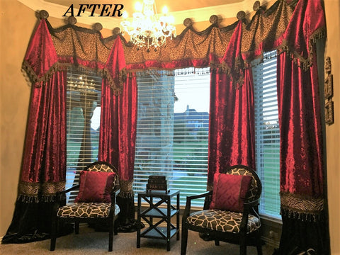 Bay_window_treatment_solutions-drapery_hardware-master_bedroom_curtains-red_and_leopard_print-curtains-velvet_curtains-reilly_chance_collection