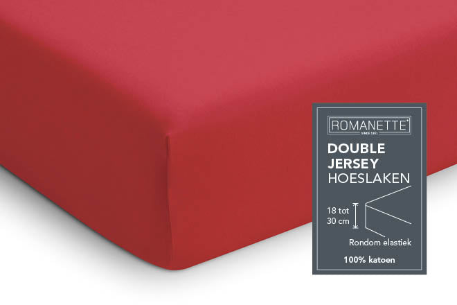 Diverse bijvoeglijk naamwoord selecteer Hoeslaken - Double Jersey - Rood – Boxspring.nl