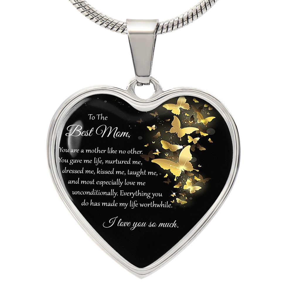 To My Mom From Your Daughter Luxury Heart Necklace, Gift For Mom