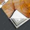 Led Bild Abstrakter Bluetenzauber In Orange Panorama Ausschnitt