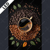 Led Bild Kaffee Mit Blattdekoration Hochformat Motivvorschau