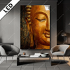 Led Bild Laechelnder Buddha In Gold Hochformat Produktvorschau