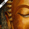 Led Bild Laechelnder Buddha In Gold Hochformat Zoom