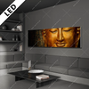 Led Bild Laechelnder Buddha In Gold Panorama Produktvorschau