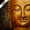 Led Bild Laechelnder Buddha In Gold Quadrat Motivvorschau