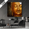 Led Bild Laechelnder Buddha In Gold Quadrat Produktvorschau