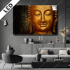 Led Bild Laechelnder Buddha In Gold Querformat Produktvorschau