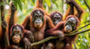 Led Bild Orang Utan Familie Im Regenwald Hochformat Crop