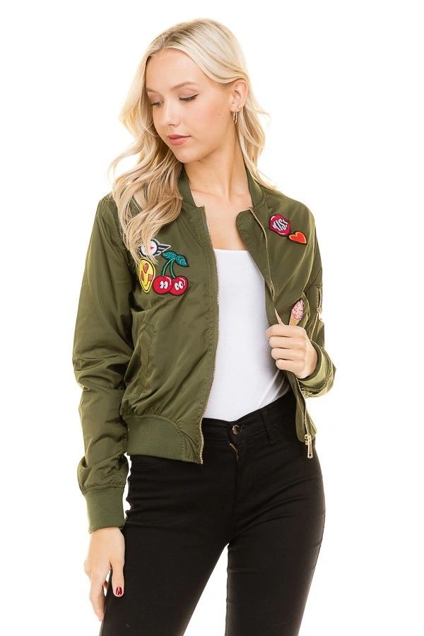 Lightweight Bomber Jacket with Patches – Buttercup Clothing