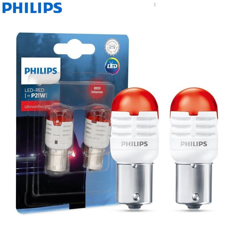 noorden operatie Ieder Philips LED P21W BA15s 1156 S25 12V Ultinon Pro3000 Red Turn Signal La –  Revolight