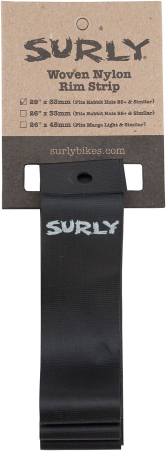 Surly Rim Strip: For 29+ Rabbit Hole Rim Nylon 33mm wide Black