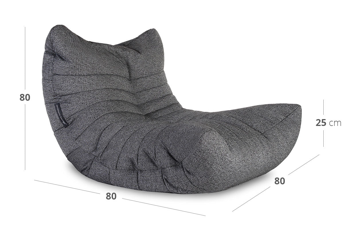 Acoustic Sofa Bean Bag in Titanium Weave (In/Outdoor) Dimensions