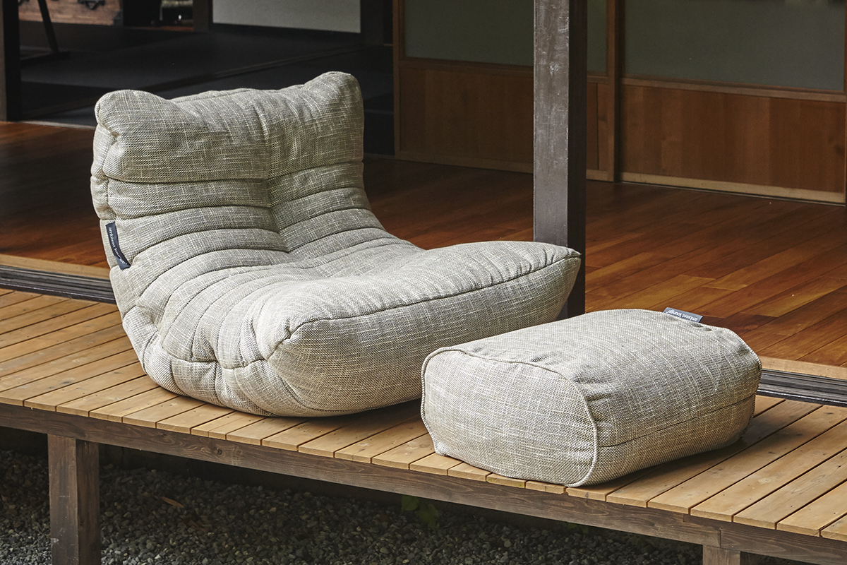 Acoustic Sofa and Ottoman in Eco Weave