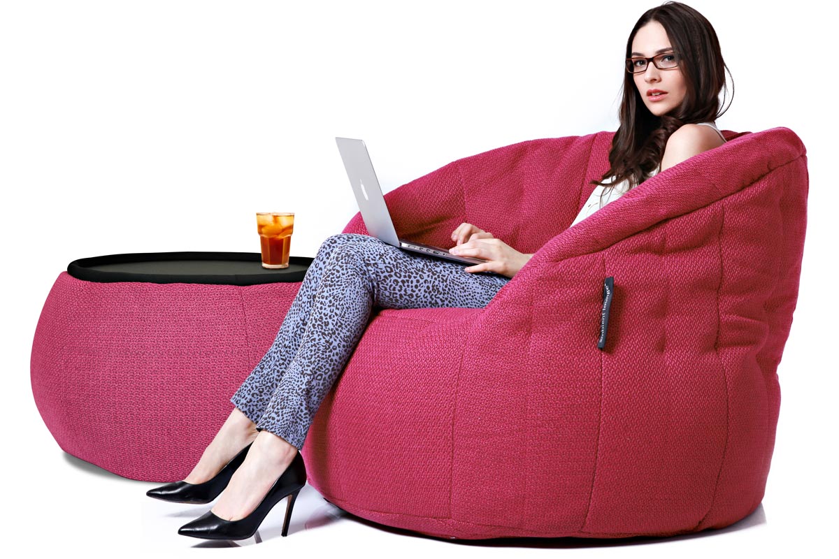 Butterfly Sofa and Versa Table in Sakura Pink