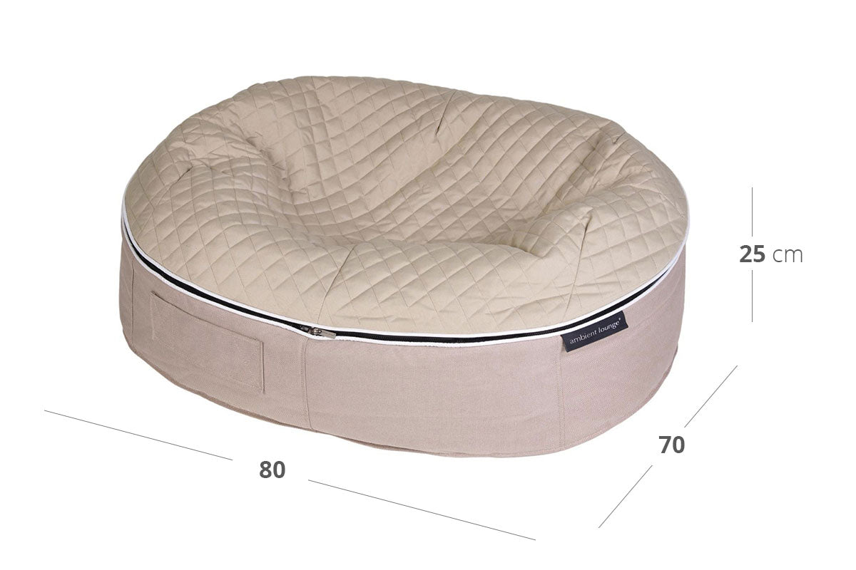 Pet Lounge Dog Bed in Cappuccino - CoolQuilt - Medium (In/Outdoor) Dimensions