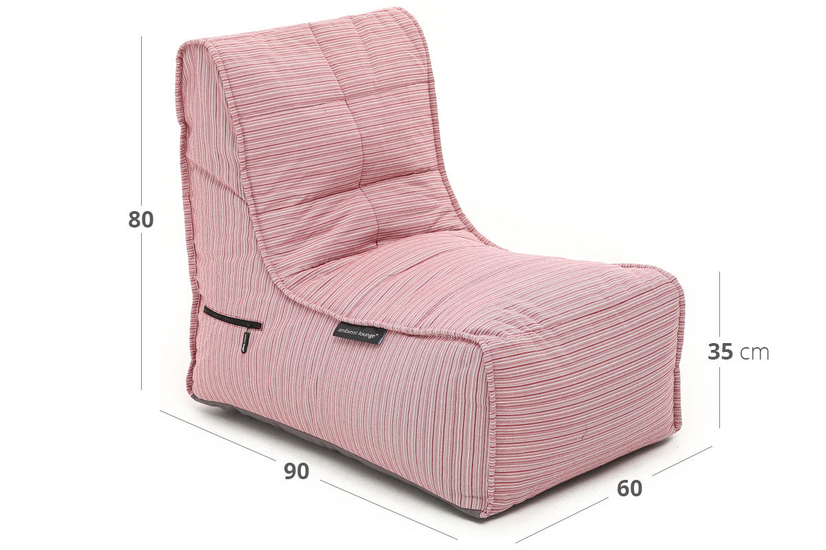 Evolution Sofa (Deluxe) Bean Bag in Raspberry Polo (In/Outdoor) Dimensions