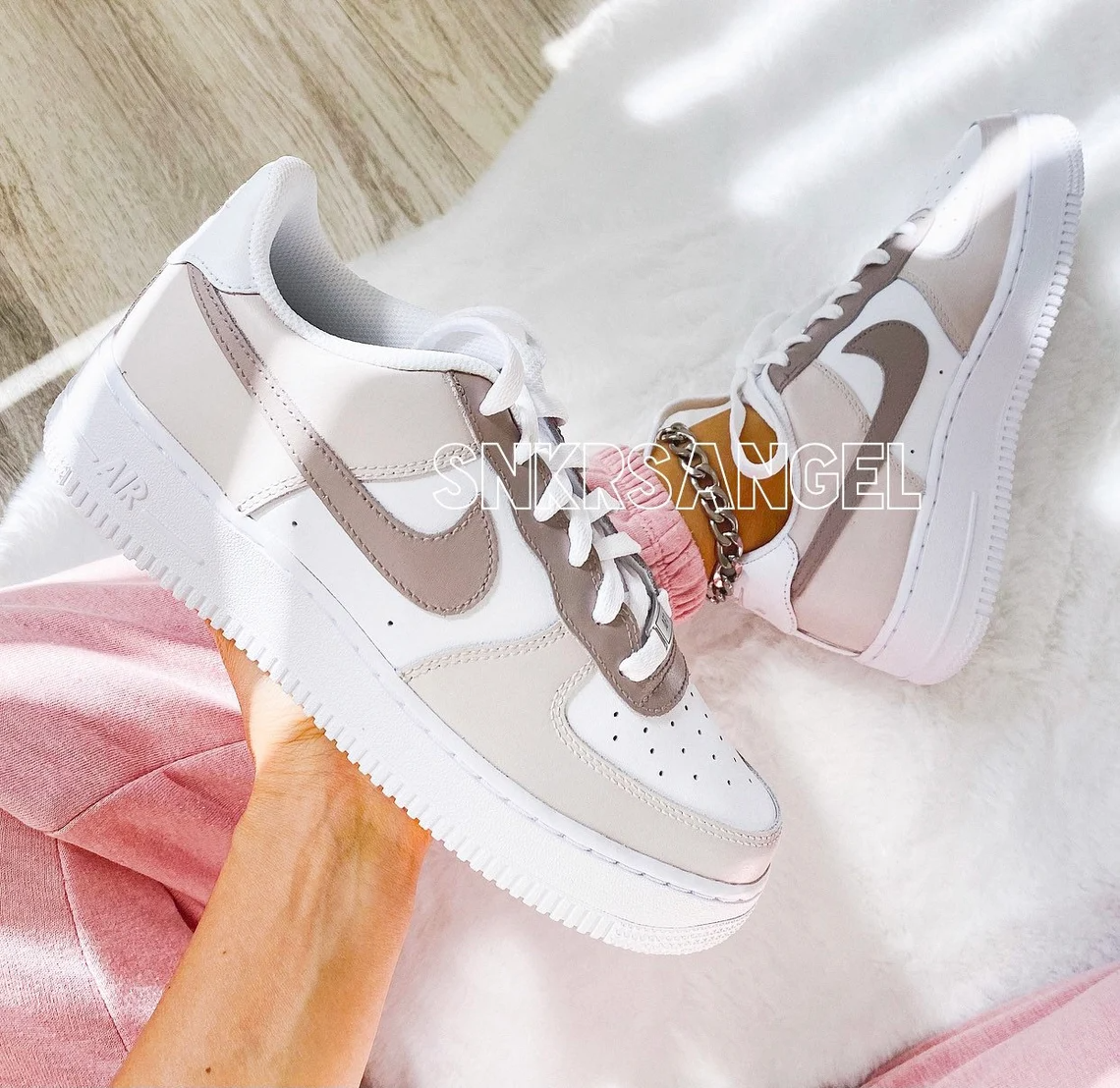 tan nike air force 1 low custom