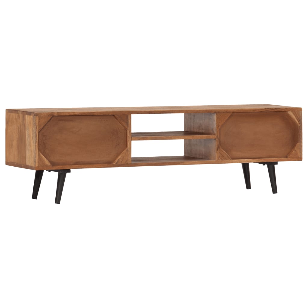 vidaXL TV Cabinet 55"x11.8"x15.7" Solid Acacia Wood