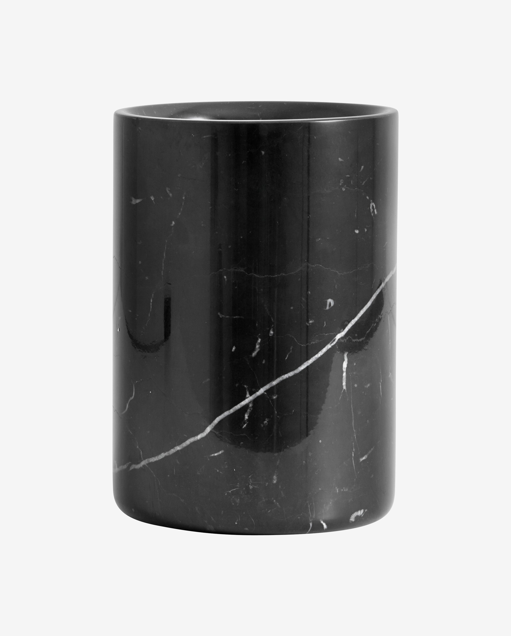 MARBI vinkøler/redskabskrukke i marmor - h18 cm - sort |