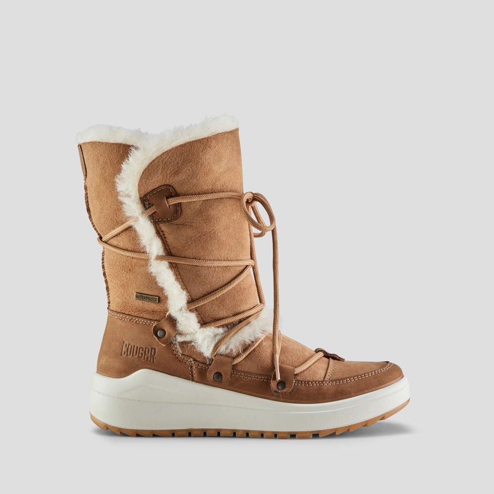 womens leather shearling boots