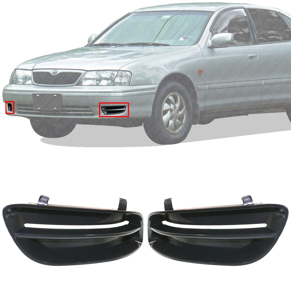 Front Bumper Fog Light Covers Left & Right Pair Set for 2000-2002 Toyota Avalon