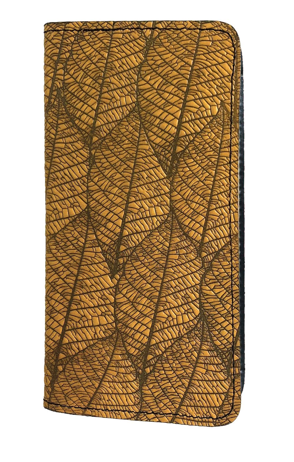 ecolemamie Small ecolemamie Small Leather Smartphone Wallet Case, Fallen Leaves in Marigold