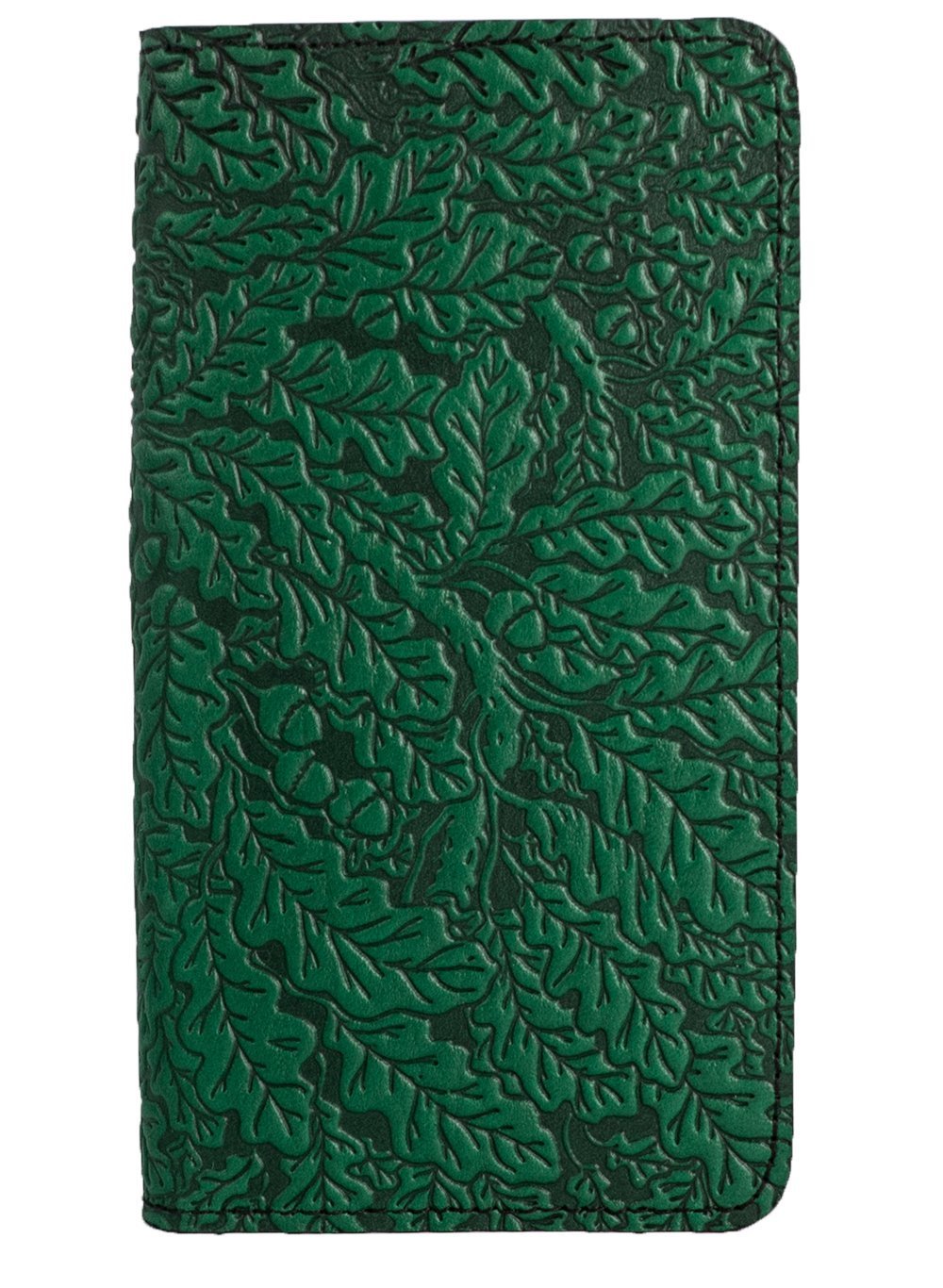 ecolemamie Small ecolemamie Small Leather Smartphone Wallet Case, Oak Leaves in Green