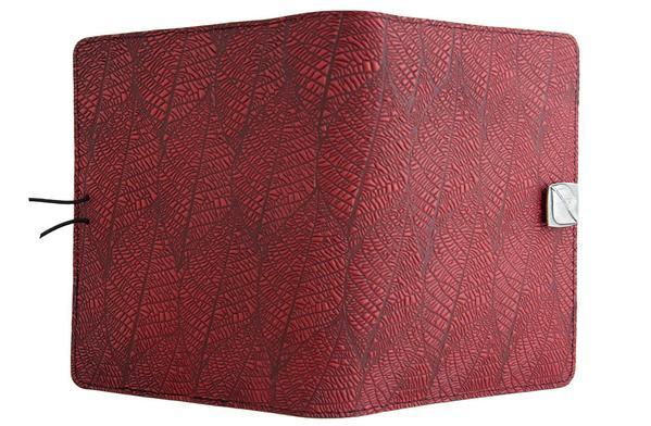 ecolemamie Leather Cover for Kindle Oasis, Fallen Leaves in Red