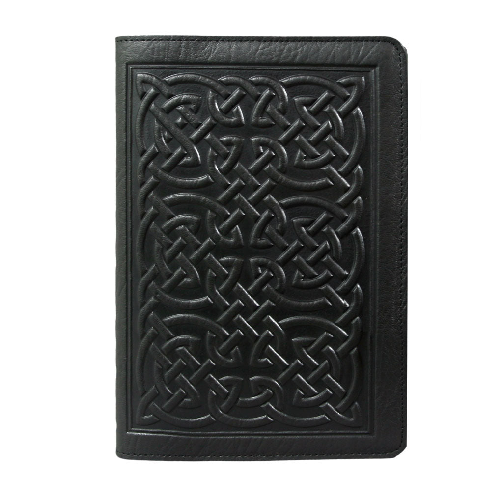 ecolemamie Bold Celtic Refillable Leather Pocket Notebook Cover, Bold Celtic, Black